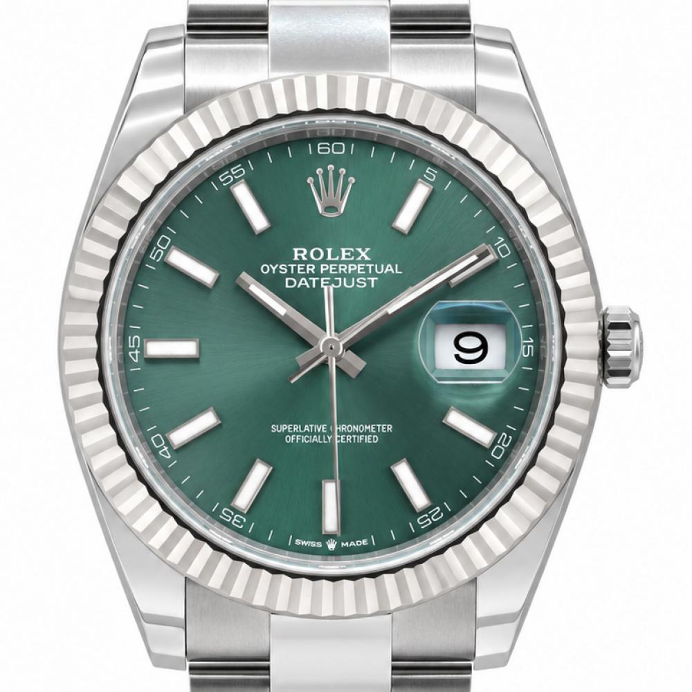 Unworn Rolex Datejust 41MM 126334 Mint Green Dial Watch